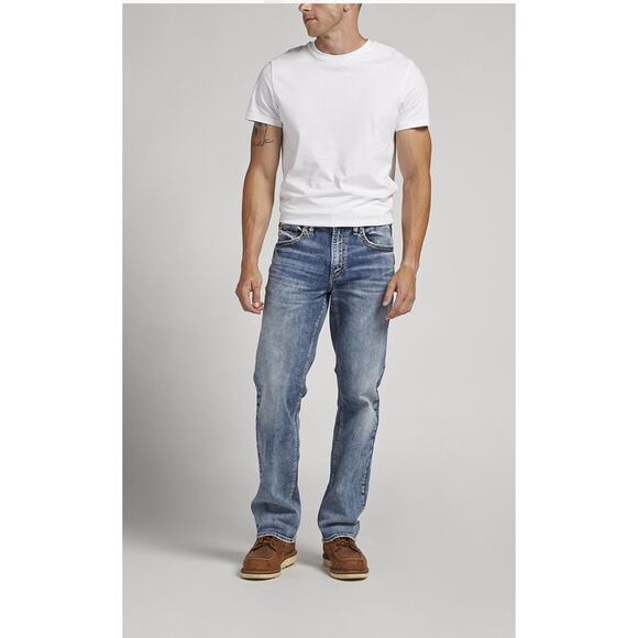 Silver Allan Slim Fit Straight Leg Jeans Mens 36 x 32 Blue Medium Wash Denim Y2K - Picture 1 of 16